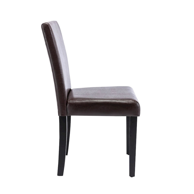 Porthos Home Nate PU Leather Upholstered Dining Chairs with Rubberwood Legs, Set of 4