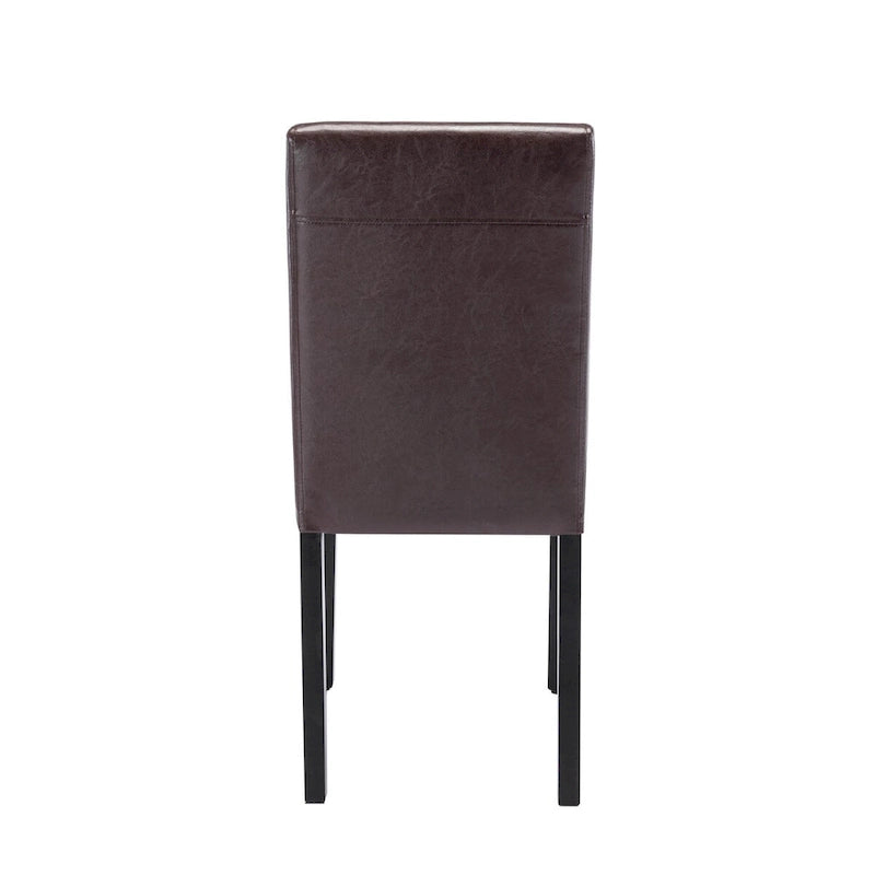 Porthos Home Nate PU Leather Upholstered Dining Chairs with Rubberwood Legs, Set of 4