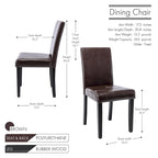 Porthos Home Nate PU Leather Upholstered Dining Chairs with Rubberwood Legs, Set of 4