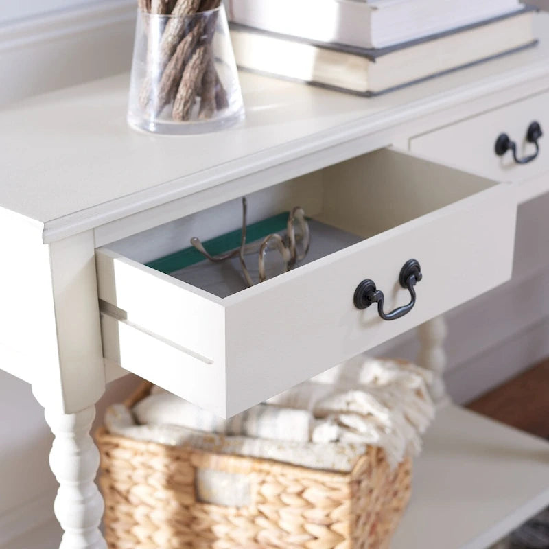 SAFAVIEH Henretta 2-Drawer Console Table - 35.5 W x 13 L x 29.5 H - 35.5 W x 13 L x 29.5 H - 36Wx13Dx30H