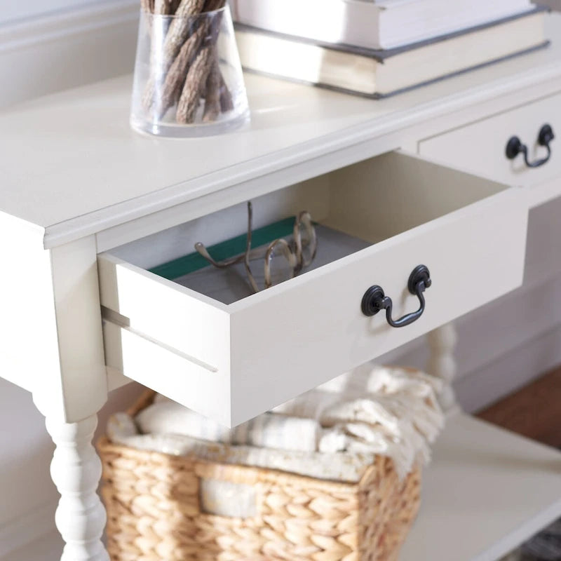 SAFAVIEH Henretta 2-Drawer Console Table - 35.5 W x 13 L x 29.5 H - 35.5 W x 13 L x 29.5 H - 36Wx13Dx30H