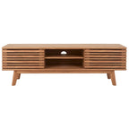 SAFAVIEH Teela Walnut 59-inch Storage Media TV Stand - 59 W x 15 L x 19 H - 59Wx15Dx19H