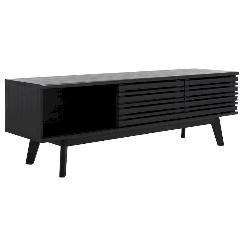 SAFAVIEH Teela Walnut 59-inch Storage Media TV Stand - 59 W x 15 L x 19 H - 59Wx15Dx19H