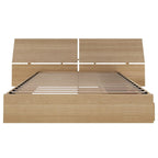Nordik Storage Bed and Panoramic Headboard, Natural Maple