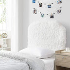 Mo' Fluffy Feathers College Headboard with Legs - Plush Texture