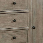 Armoire with 6 Storage Drawers and Turnip Feet, Natural Brown