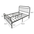 Full Metal Platform Bed Frame with Headboard