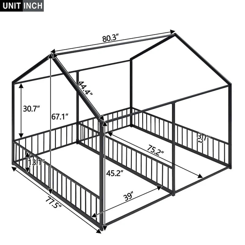 Merax Metal Twin Size House Platform Beds