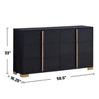 6 Drawers Wooden Dresser with Metal Hardware