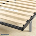 1.6 Inch Metal Bunkie Board with Wood Slats by Crown Comfort