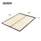 1.6 Inch Metal Bunkie Board with Wood Slats by Crown Comfort