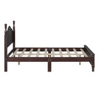Full Size Wood Platform Bed Frame,Retro Style Platform Bed