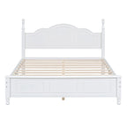 Full Size Wood Platform Bed Frame,Retro Style Platform Bed