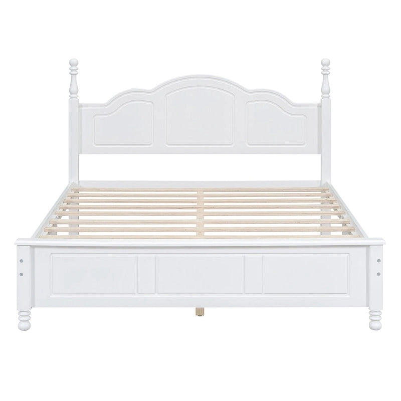 Full Size Wood Platform Bed Frame,Retro Style Platform Bed