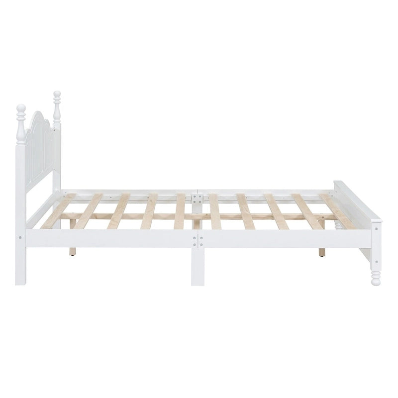 Full Size Wood Platform Bed Frame,Retro Style Platform Bed