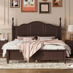 Full Size Wood Platform Bed Frame,Retro Style Platform Bed