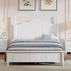 Full Size Wood Platform Bed Frame,Retro Style Platform Bed