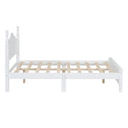 Full Size Wood Platform Bed Frame,Retro Style Platform Bed