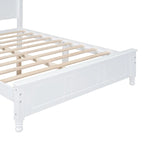 Full Size Wood Platform Bed Frame,Retro Style Platform Bed