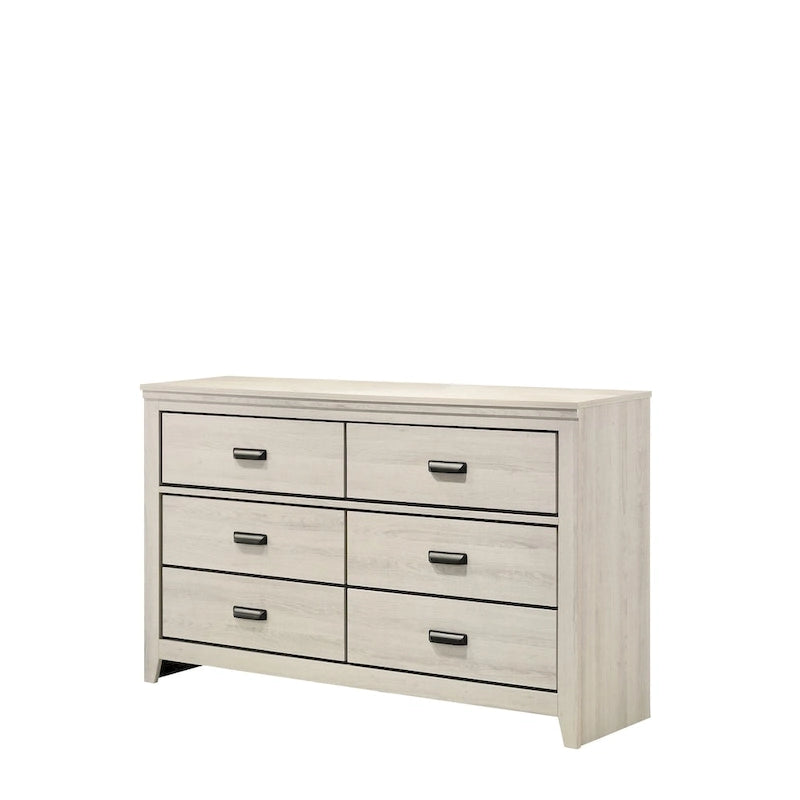 Edyth 5 Piece White LED Panel Bedroom Set