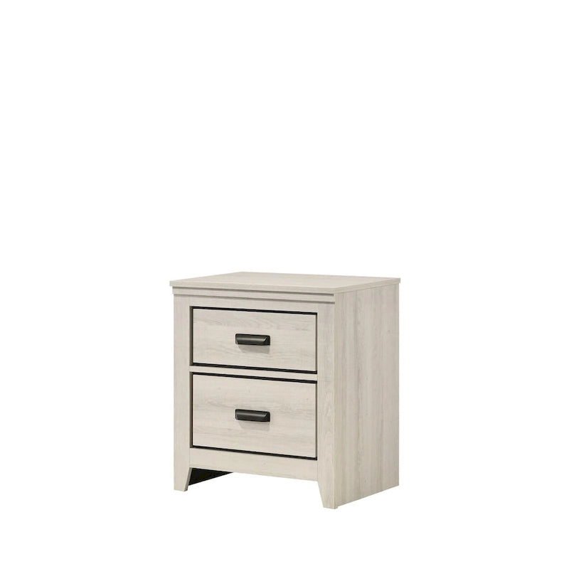 Edyth 5 Piece White LED Panel Bedroom Set