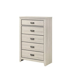 Edyth 5 Piece White LED Panel Bedroom Set