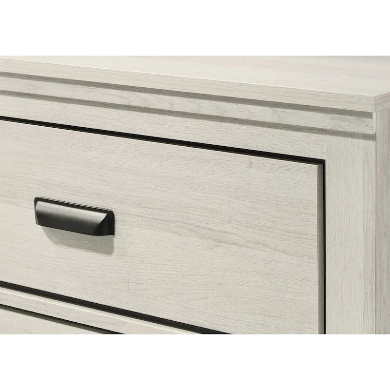 Edyth 5 Piece White LED Panel Bedroom Set