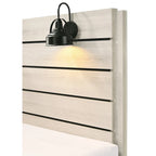 Edyth 5 Piece White LED Panel Bedroom Set
