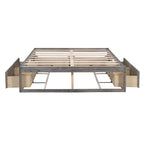 Queen Size Platform Bed with 6 Storage Drawers
