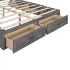 Queen Size Platform Bed with 6 Storage Drawers