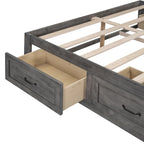 Queen Size Platform Bed with 6 Storage Drawers