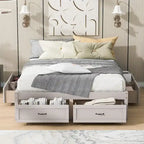 Queen Size Platform Bed with 6 Storage Drawers