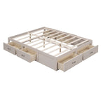 Queen Size Platform Bed with 6 Storage Drawers