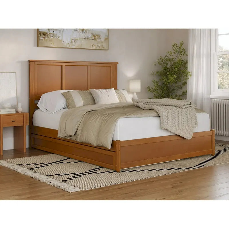 Felicity Platform Bed with Panel Footboard and Twin XL Trundle