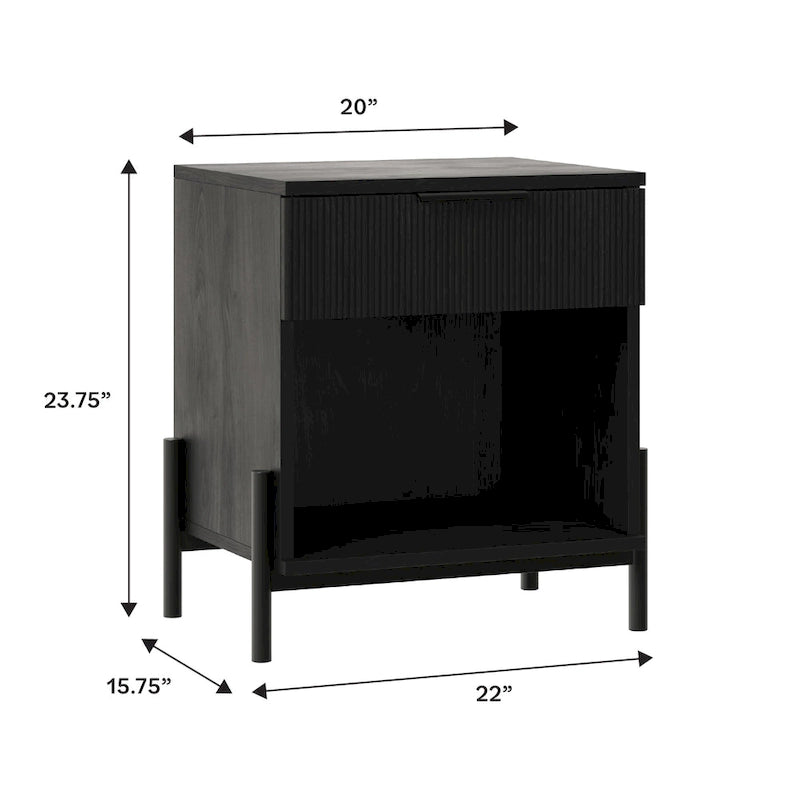 Middlebrook Designs Modern Fluted-Drawer Nightstand (Set of 2)