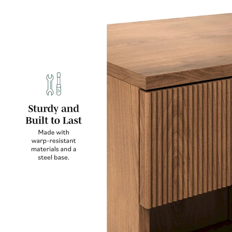 Middlebrook Designs Modern Fluted-Drawer Nightstand (Set of 2)