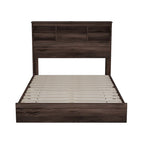 Vintage Platform Bed, with Storage Headboard and Charging Station