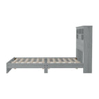 Vintage Platform Bed, with Storage Headboard and Charging Station
