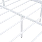 Roomfitters Twin Size Platform Bed, Metal and Wood Bed Frame with Headboard and Footboard