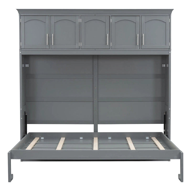Queen Size Murphy Bed Wall Bed with Top Cabinets