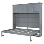Queen Size Murphy Bed Wall Bed with Top Cabinets