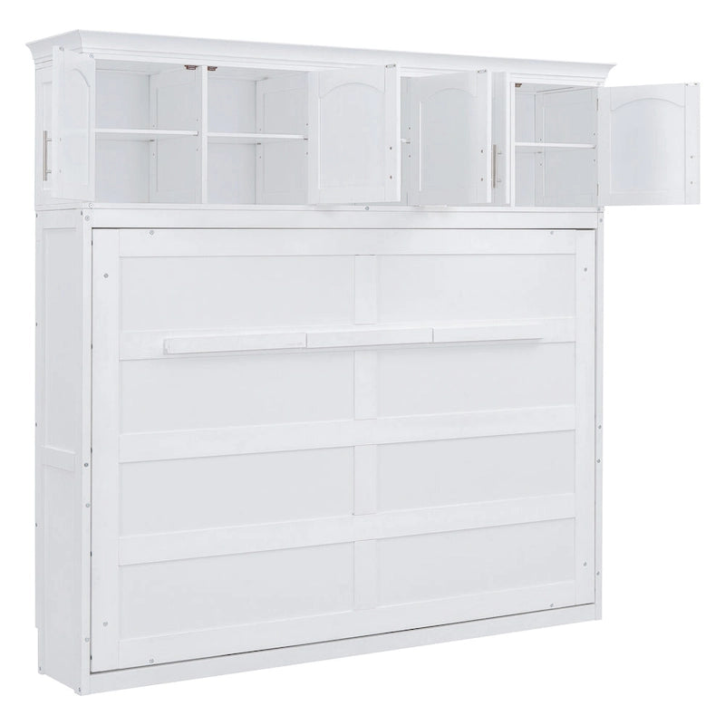 Queen Size Murphy Bed Wall Bed with Top Cabinets