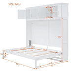 Queen Size Murphy Bed Wall Bed with Top Cabinets