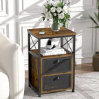 Javlergo Nightstand with 2 Drawers and Storage Shelf for Bedroom, Small Night Stands, Bed Side Table