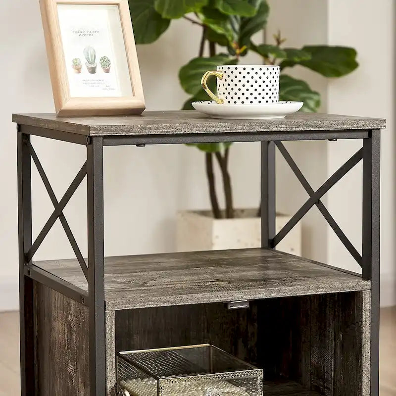 Javlergo Nightstand with 2 Drawers and Storage Shelf for Bedroom, Small Night Stands, Bed Side Table