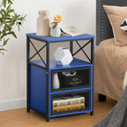 Javlergo Nightstand with 2 Drawers and Storage Shelf for Bedroom, Small Night Stands, Bed Side Table