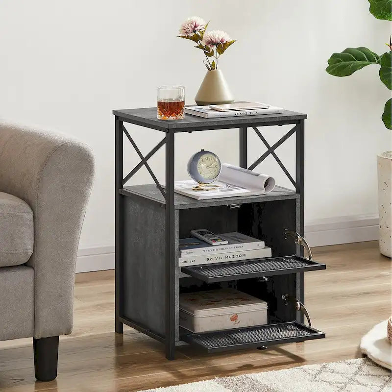 Javlergo Nightstand with 2 Drawers and Storage Shelf for Bedroom, Small Night Stands, Bed Side Table