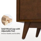 Raffaele Mid-century 6-Drawer Dresser with Solid Wood Legs by HULALA HOME