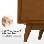 Raffaele Mid-century 6-Drawer Dresser with Solid Wood Legs by HULALA HOME