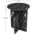 Cecil 17.75 Contemporary Natural Marble Handmade X-Shaped End Table, by JONATHAN Y.